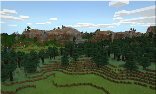 A classic Minecraft Taiga biome. 