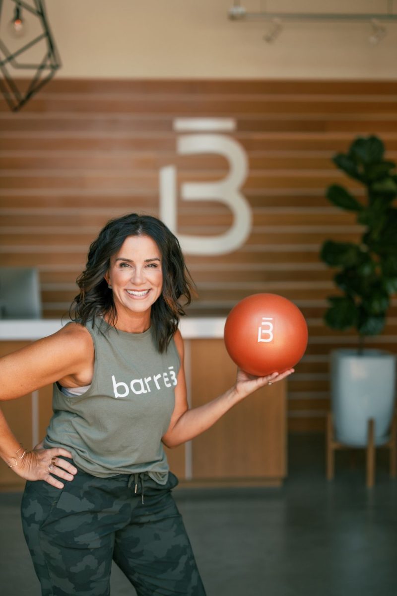 Jennifer Bobodzhanov posing in the Barre3 Eagle studio