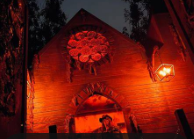 The newly opened feature, "curse at the cathedral" during the walk-through of Haunted World