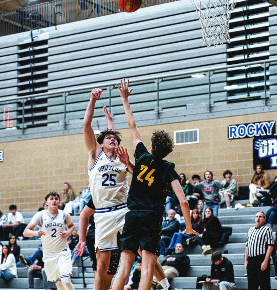 Gabe Maurer puts up a shot against Bishop Kelly (photo credit: Joe Estes)